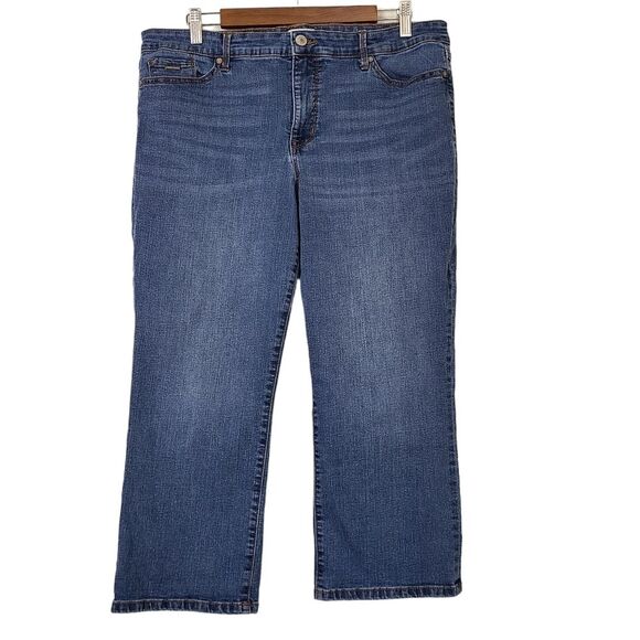 NINE WEST Chrystie Capri Stretched Relaxed-Fit Capri Pant Blue Jeans Size 16 - Picture 1 of 12